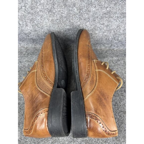 Sandro Moscoloni Shoes Mens Size 8.5 Brown‎ Leather Wingtip Oxford Brogue Dress